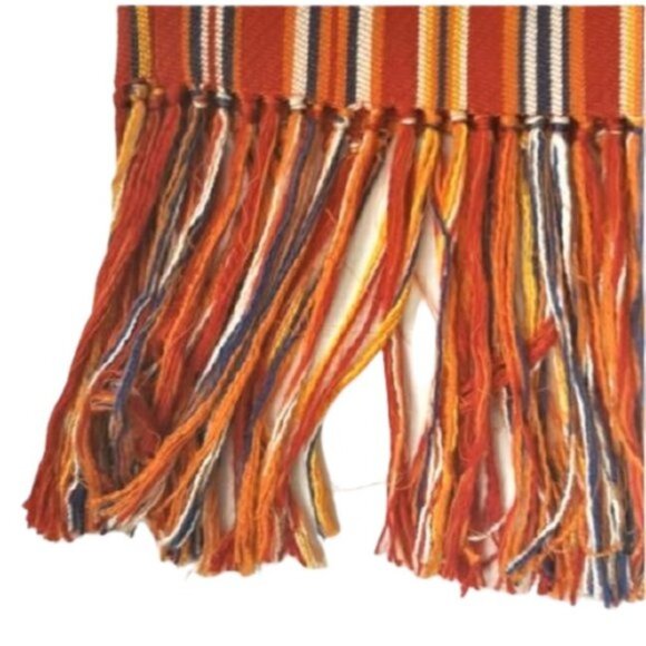 Pink Tartan striped pencil skirt with long fringe, rare - Picture 8 of 10